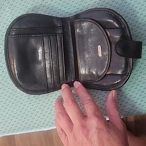 Overland brand men's wallet black leather handcrafted